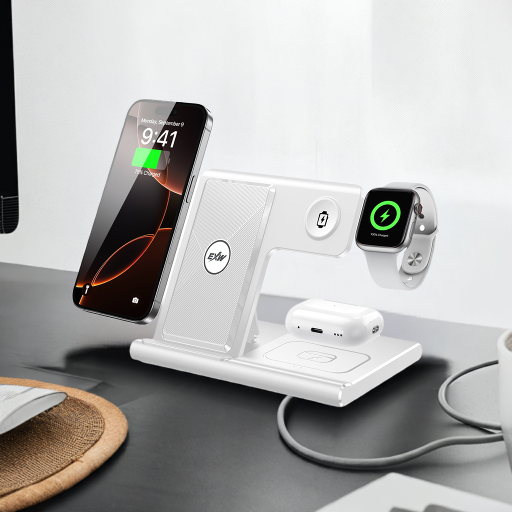 3-in-1 Wireless Charging Station – 15W Fast Charging Stand for Multiple Devices