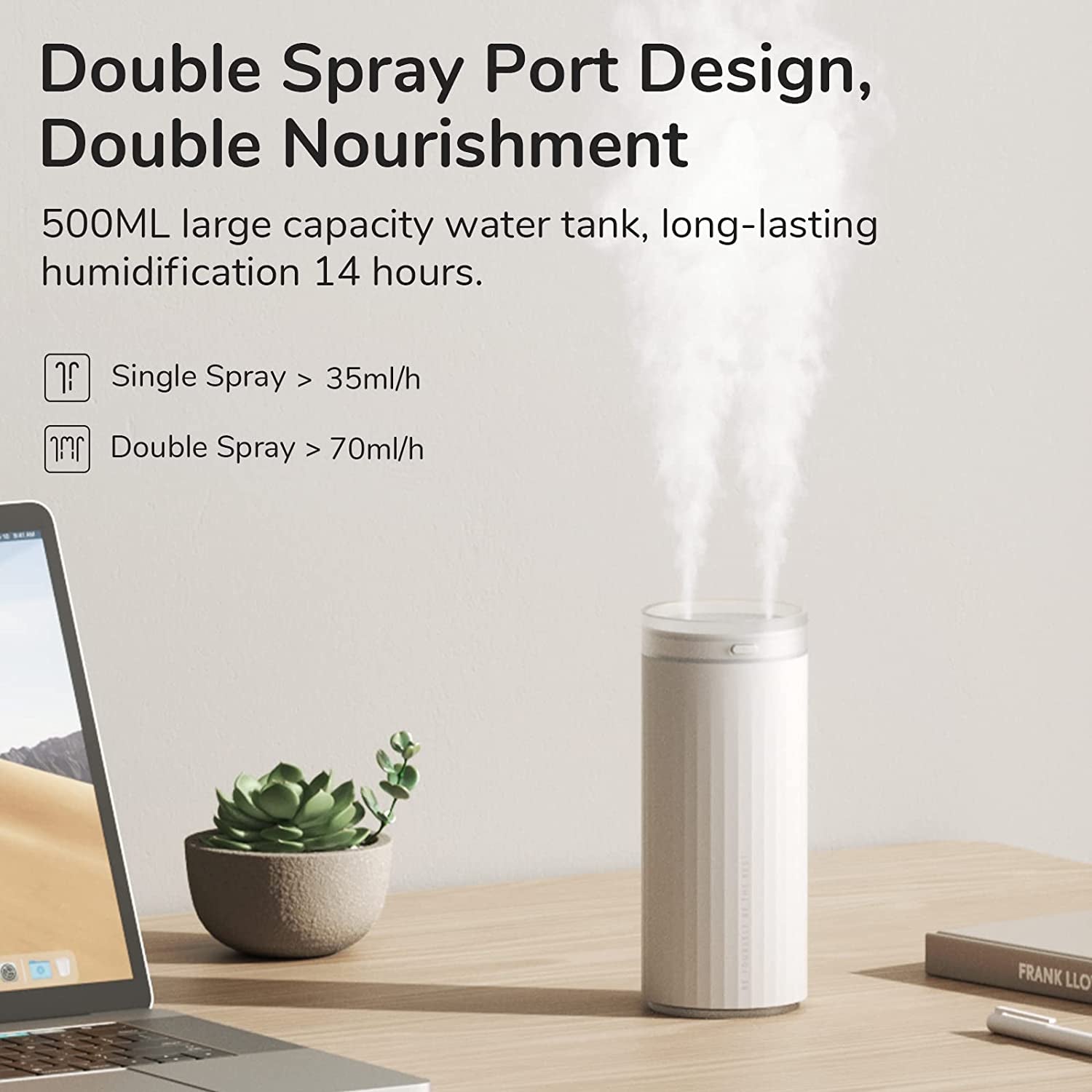 Small Humidifiers 500Ml Desk Humidifier Night Light Function Quiet Operation Electric Aroma Diffuser Air Car Humidifier