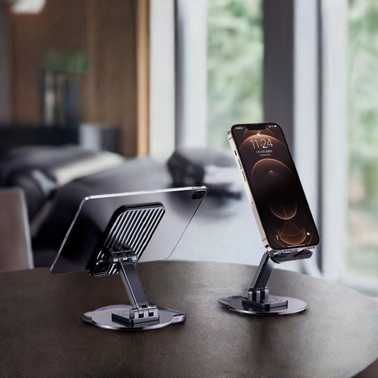 Foldable Adjustable Phone Stand – 360° Rotating Desktop Holder for Phone & Tablet